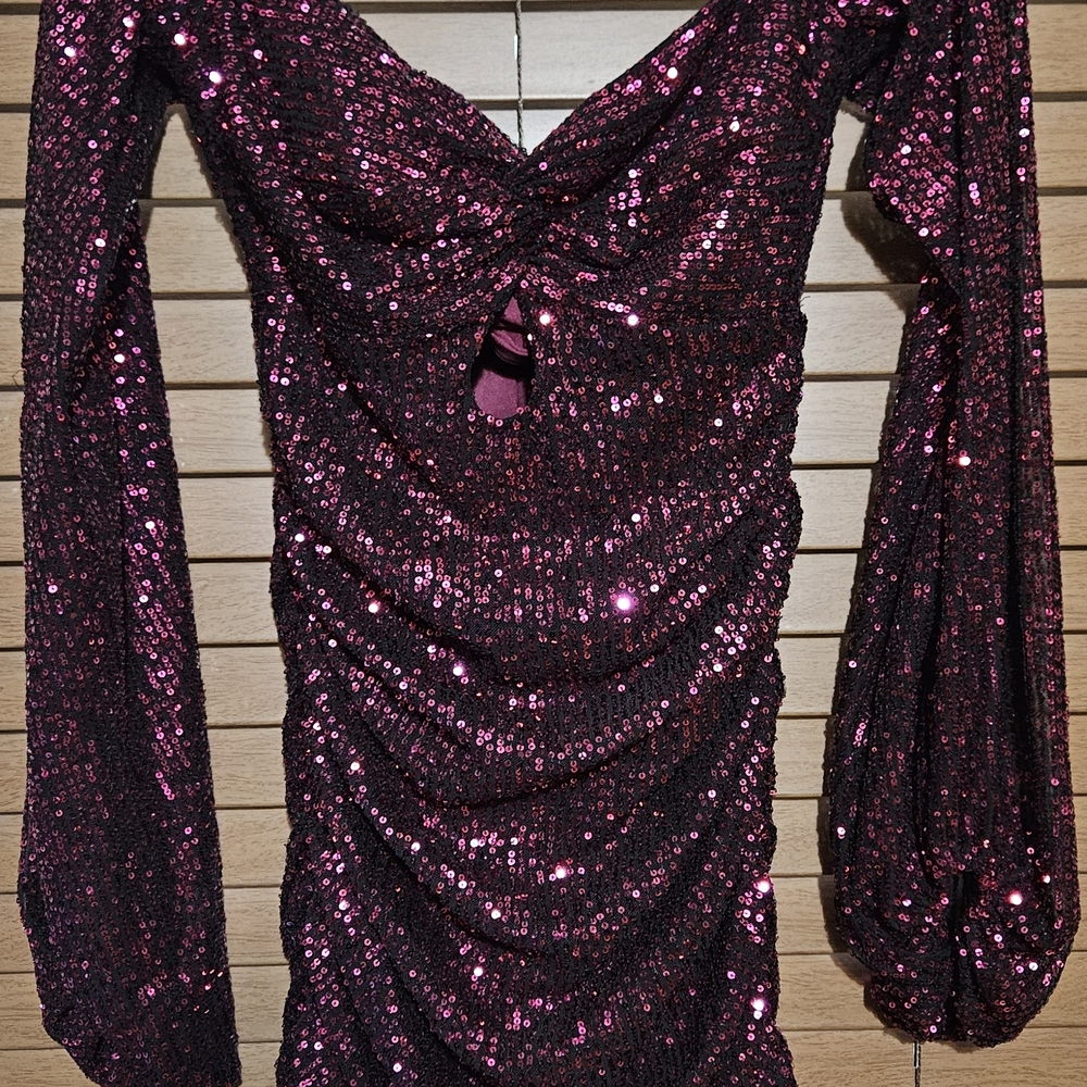 Lucy in the Sky Dark Purple Sequin Dress
